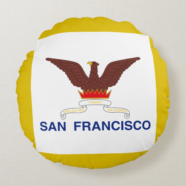 Coussins Ronds Drapeau de San Francisco (Californie) (Devant)