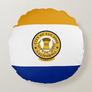 Coussins Ronds Drapeau de San Jose (Californie)
