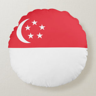 Coussins Ronds Drapeau de Singapour
