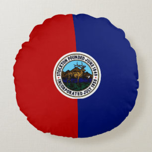 Coussins Ronds Drapeau de Stockton (Californie)