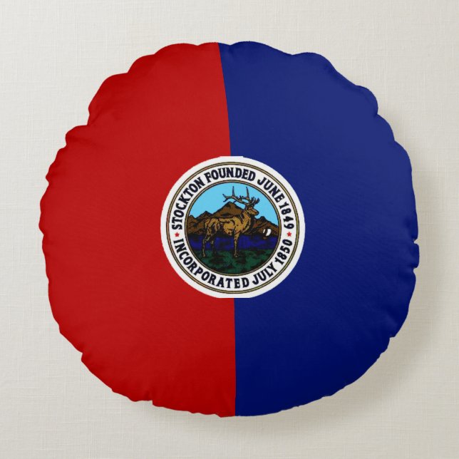 Coussins Ronds Drapeau de Stockton (Californie) (Devant)