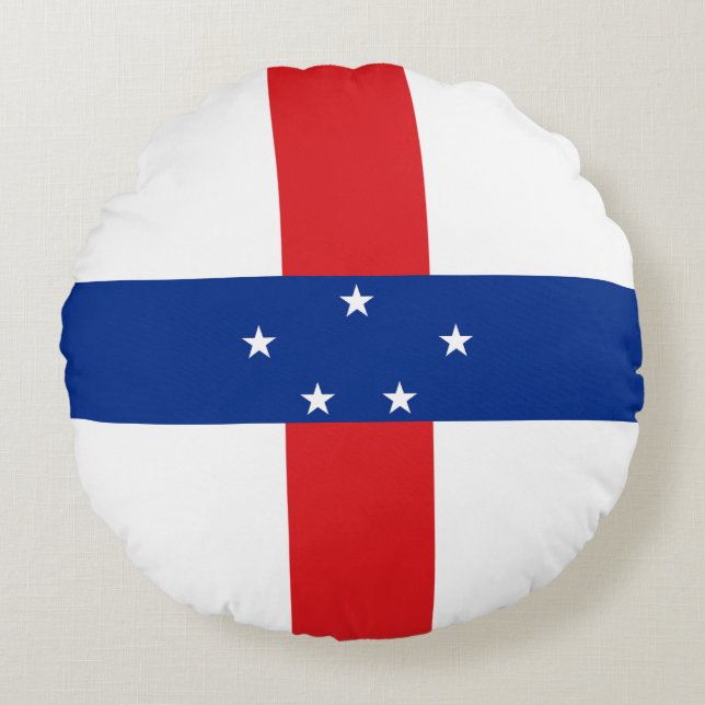 Coussins Ronds Drapeau des Antilles Pays-Bas (Devant)