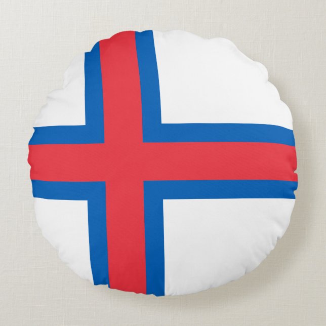 Coussins Ronds Drapeau des îles Féroé (Devant)