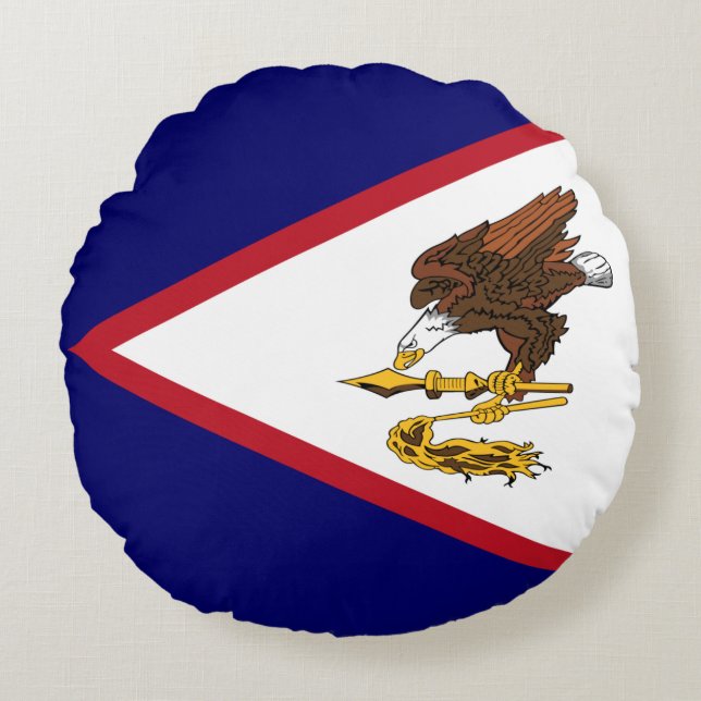 Coussins Ronds Drapeau des Samoa américaines patriotiques (Devant)