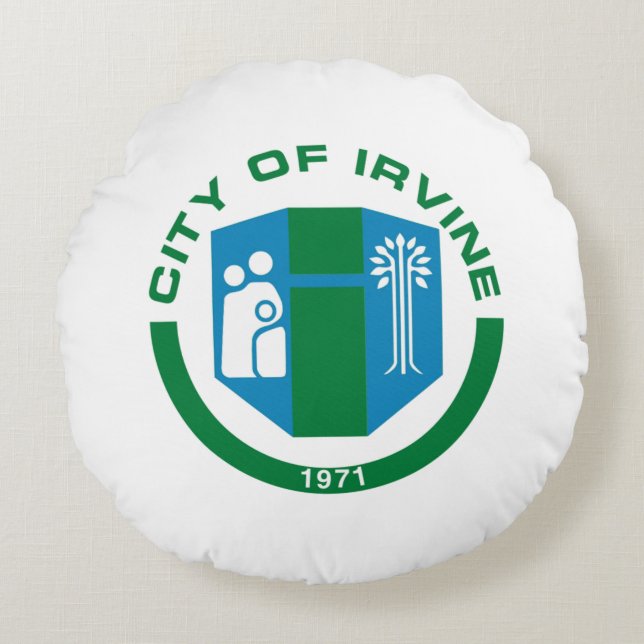 Coussins Ronds Drapeau d'Irvine (Californie) (Devant)