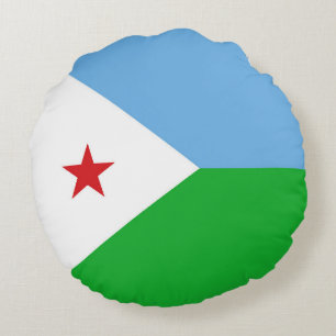 Coussins Ronds Drapeau Djibouti