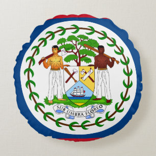Coussins Ronds Drapeau du Belize