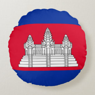 Coussins Ronds Drapeau du Cambodge