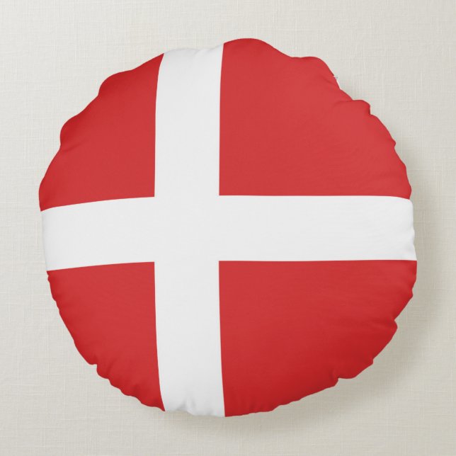 Coussins Ronds Drapeau du Danemark (Dos)