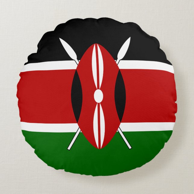 Coussins Ronds Drapeau du Kenya (Devant)