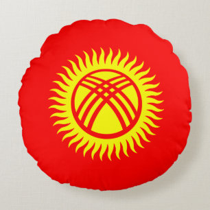 Coussins Ronds Drapeau du Kirghizistan