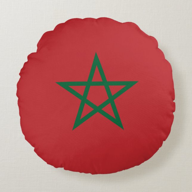 Coussins Ronds Drapeau du Maroc (Devant)