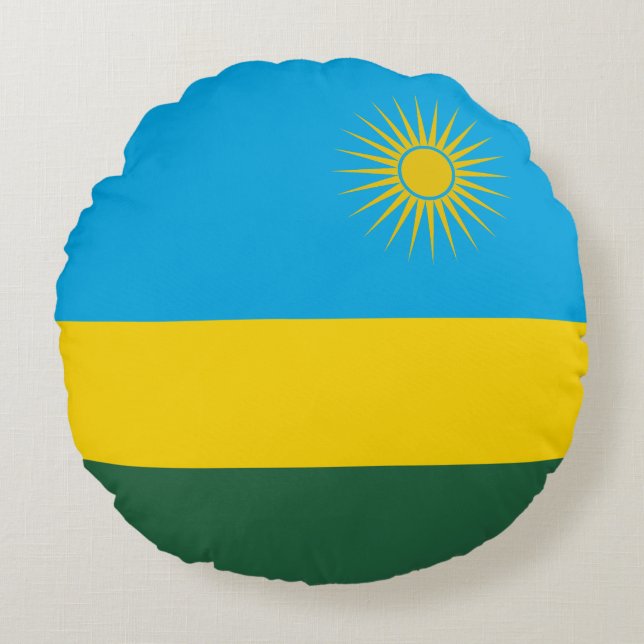 Coussins Ronds Drapeau du Rwanda (Devant)