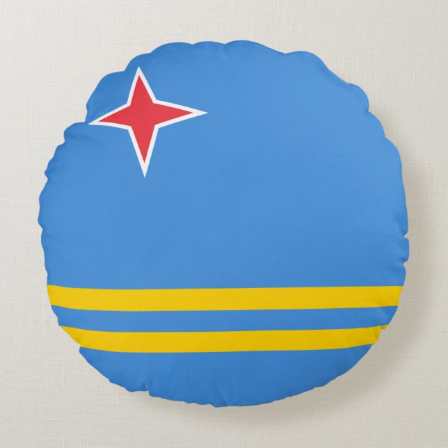 Coussins Ronds Drapeau Patriotique Aruba (Devant)