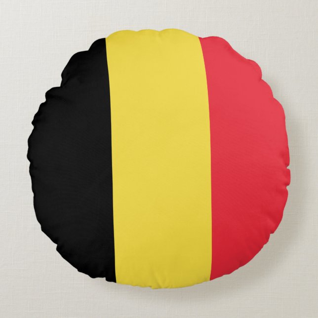 Coussins Ronds Drapeau patriotique belge (Devant)