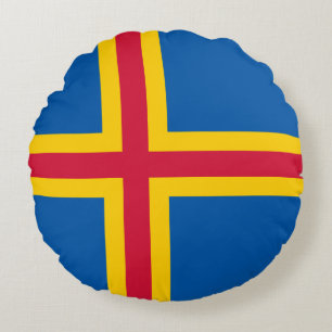 Coussins Ronds Drapeau patriotique des îles Åland