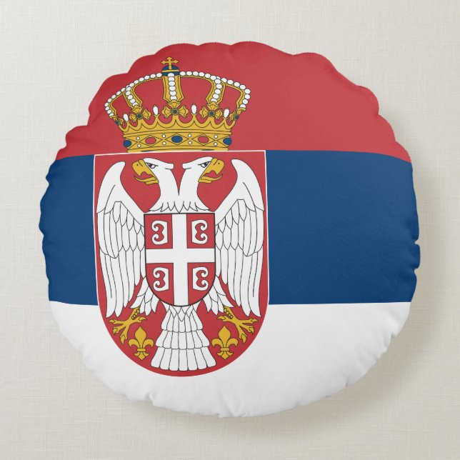 Coussins Ronds Drapeau serbe (Devant)