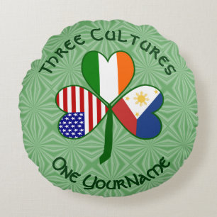 Coussins Ronds Drapeau Shamrock personnalisé Irlandais Philippin