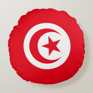 Coussins Ronds Drapeau tunisien