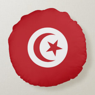 Coussins Ronds Drapeau tunisien