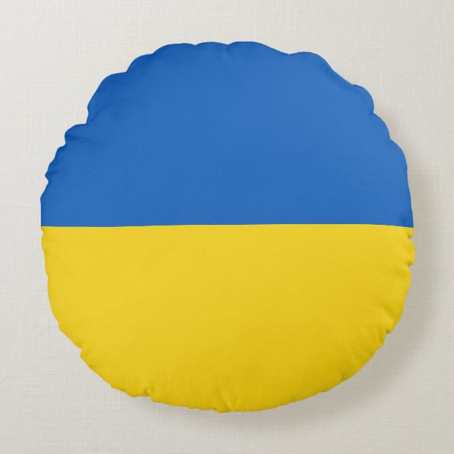 Coussins Ronds Drapeau Ukraine (Devant)