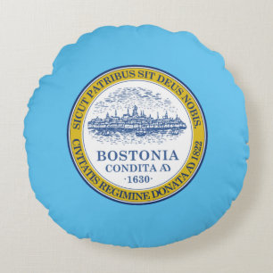 Coussins Ronds Drapeau urbain de Boston (Massachusetts)