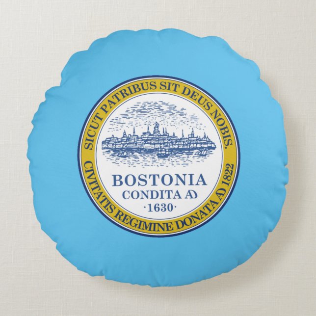 Coussins Ronds Drapeau urbain de Boston (Massachusetts) (Devant)