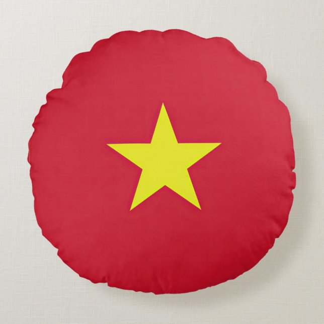Coussins Ronds Drapeau Vietnam (Devant)
