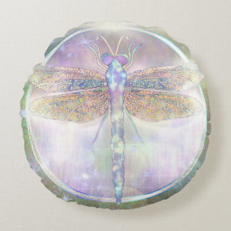 Coussins Ronds Dreamy Dragonfly “Messenger of Becoming Light”