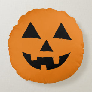 Coussins Ronds Drôle Jack O Lanter Halloween Art Simple Jack O