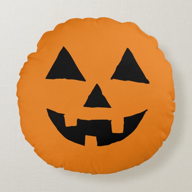 Coussins Ronds Drôle Jack O Lanter Halloween Art Simple Jack O (Devant)