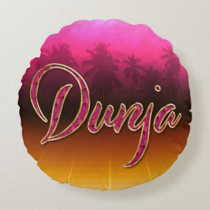 Coussins Ronds Dunja Prénom Golden Pink