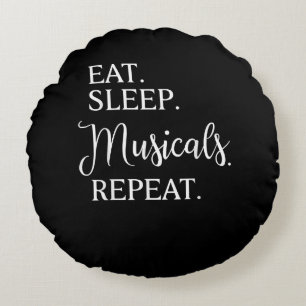 Coussins Ronds Eat Sleep Musicales Répéter l'acteur par intéri