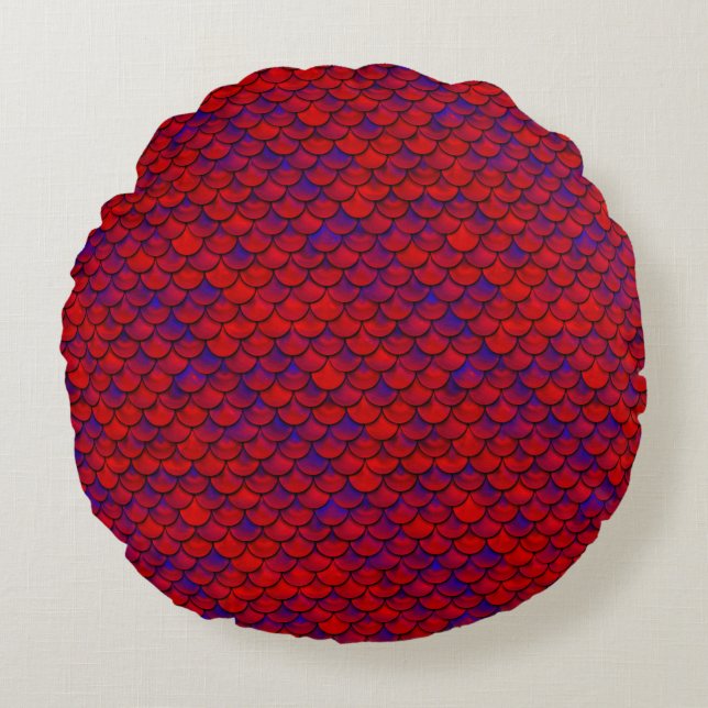 Coussins Ronds Échelles rouge et violet (Devant)