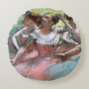 Coussins Ronds Edgar Degas quatre ballerines sur l'étape