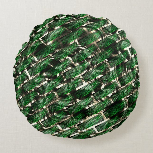 Coussins Ronds Effet "mur" vert et bulles les plus sombres ? (Devant)