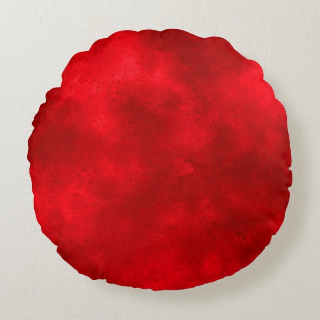 Coussins Ronds Effet nuage tempête élégant motif rouge noir (Devant)