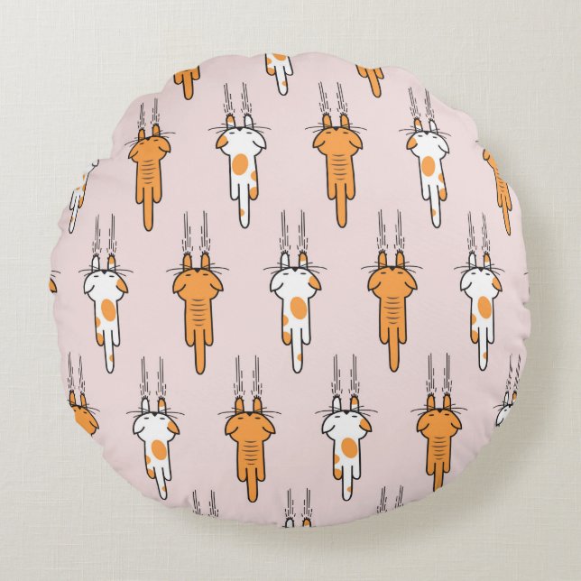 Coussins Ronds Égratignure de chat sans couture motif (Devant)