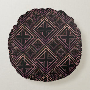 Coussins Ronds Élégance Art Déco Noir Or