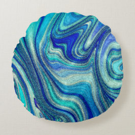 Coussins Ronds Elégant Aquamarine Paua Rainbow Shell inspiré