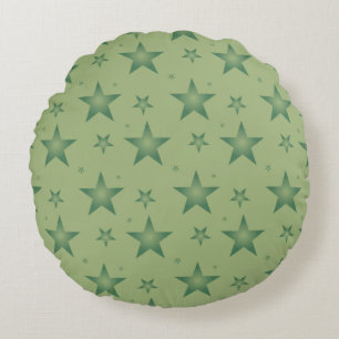 Coussins Ronds Élégant et élégant Olive Stars sur Sage Green