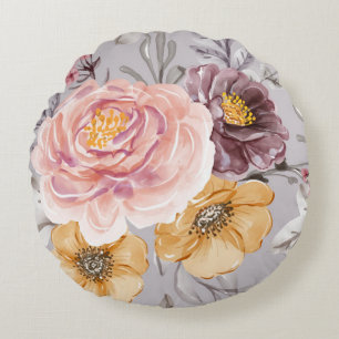 Coussins Ronds Élégant floral rose moderne