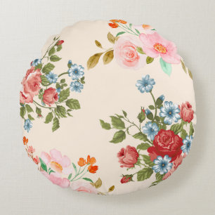 Coussins Ronds Elégant Flore Design Tour Jeu d'oreiller