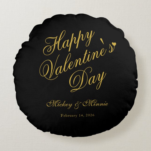 Coussins Ronds Elegant Minimalist Valentine’s Day Love (Devant)