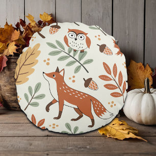 Coussins Ronds Élégant Motif d'automne scandinave