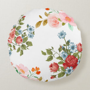 Coussins Ronds Élégant motif floral