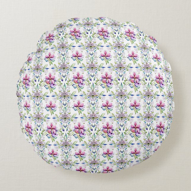 Coussins Ronds Elégant motif floral d'orchidée douce - élégant (Devant)