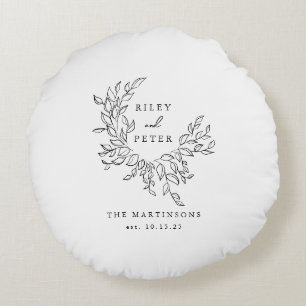 Coussins Ronds Élégant souvenir de mariage personnalisé avec blas