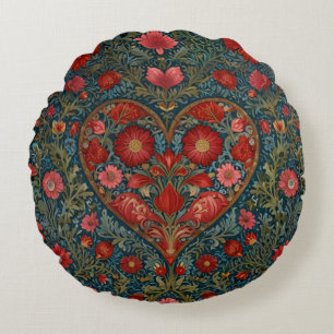 Coussins Ronds Élégant style de coeur victorien Valentines Day