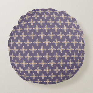 Coussins Ronds Élégant violet et beige Motif Motif sans Seamless